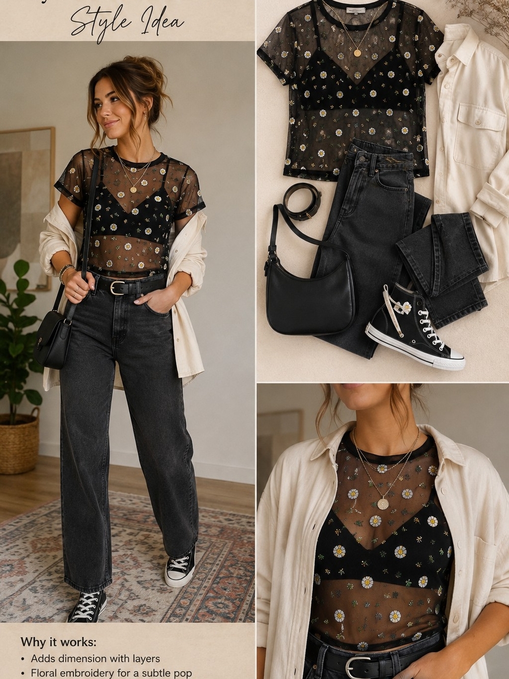 Classic High-Waist Wide-Leg Women Jeans in Washed Black